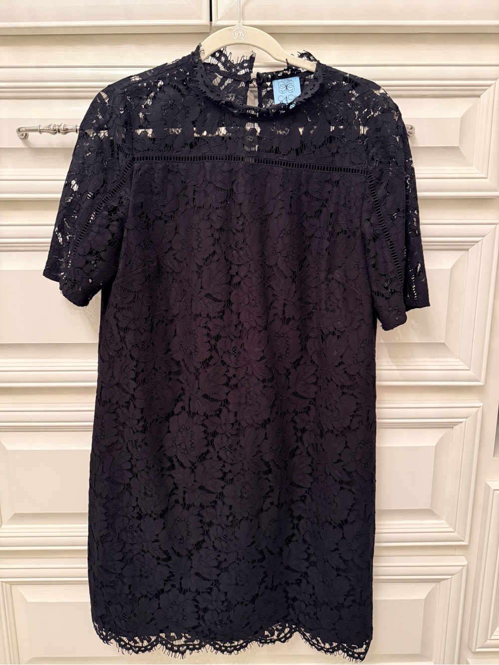 CeCe Black Lace Mini Shift Dress